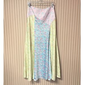 LoveShackFancy Ziggy Midi Skirt Fuji Sunrise Print Size 4